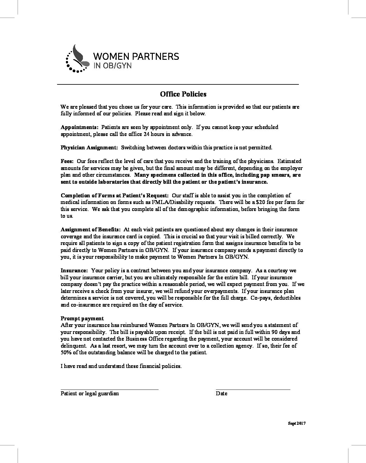 Office-Policies - Women Partners In OB/GYN San Antonio